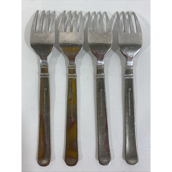 SET (4)VTG JA HENCKELS INTERNATIONAL 18/10 CHINA SALAD FORKS EARL SS - Picture 2 of 3